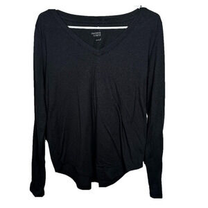 🔥SO Black Favorite Basic V-Neck Long Sleeve